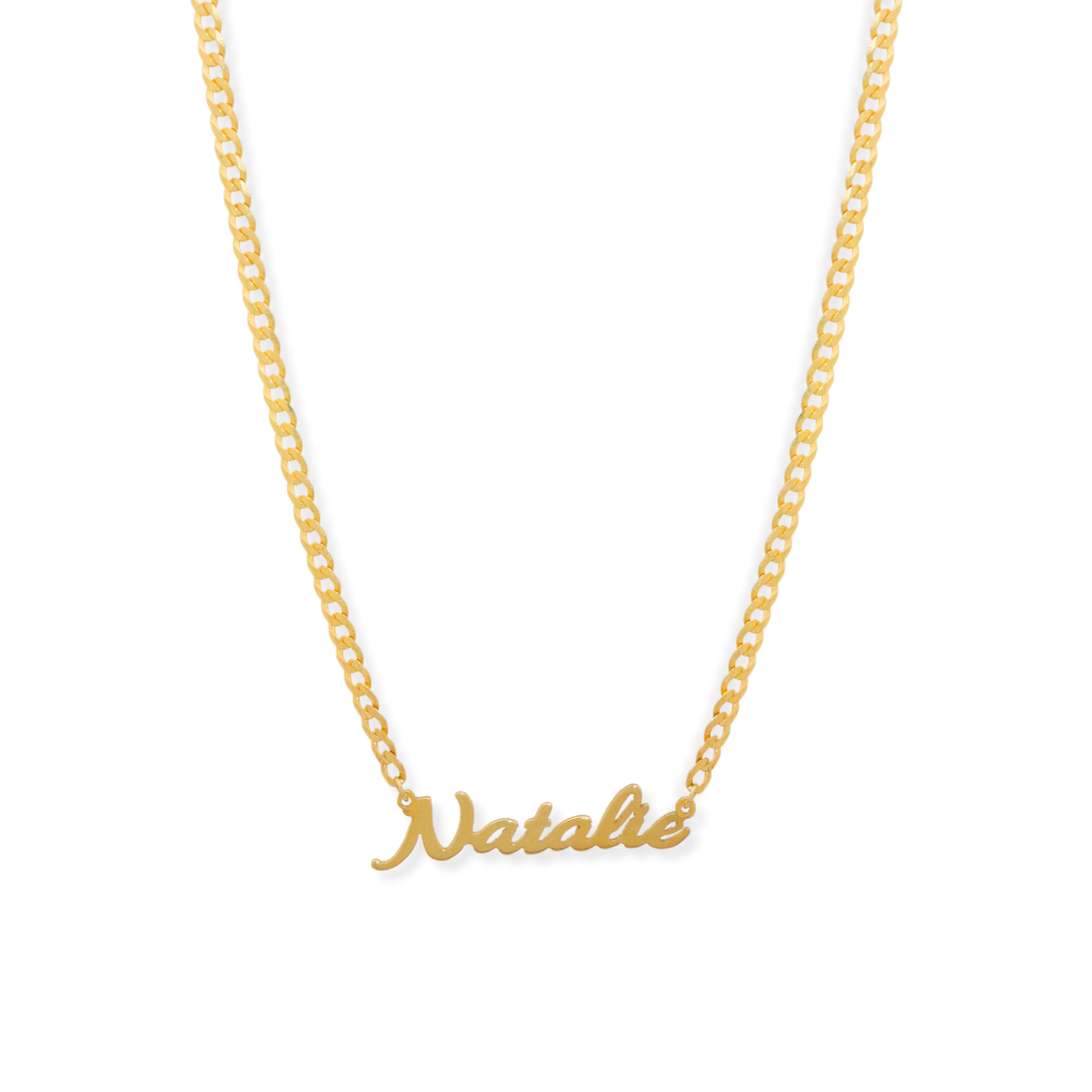 The Natalie Curb Chain Nameplate
