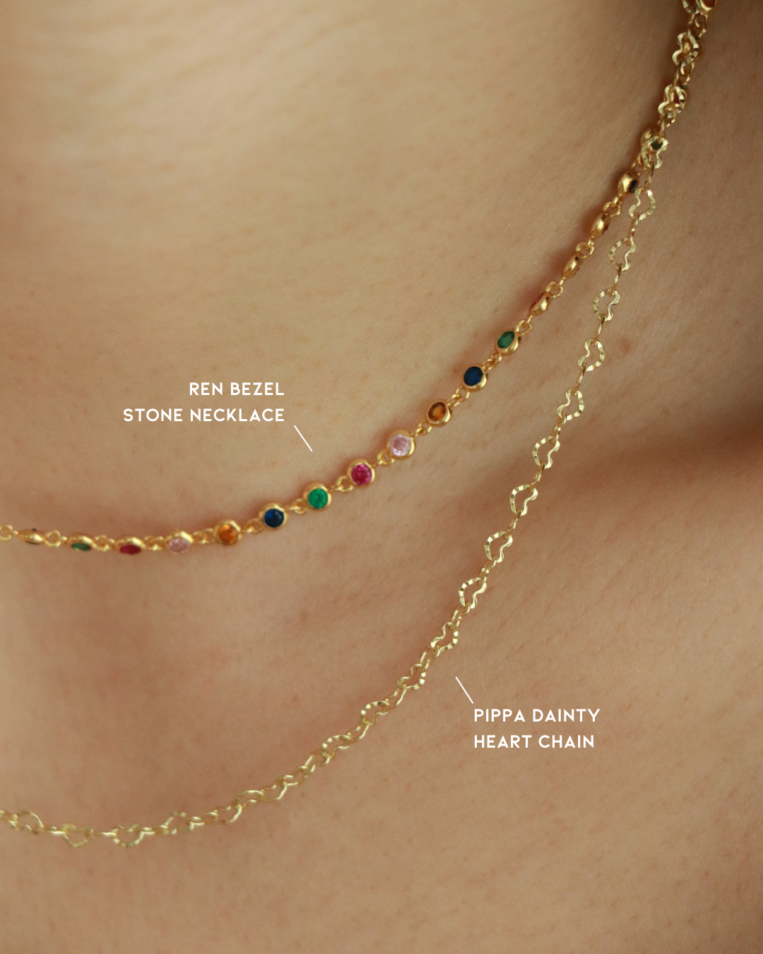 The Pippa Dainty Heart Chain