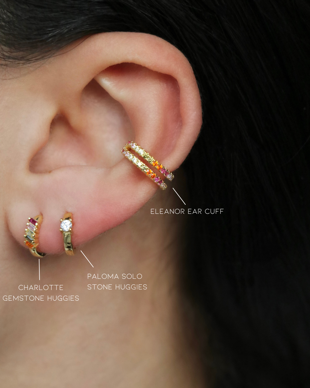 The Charlotte Gemstone Huggies