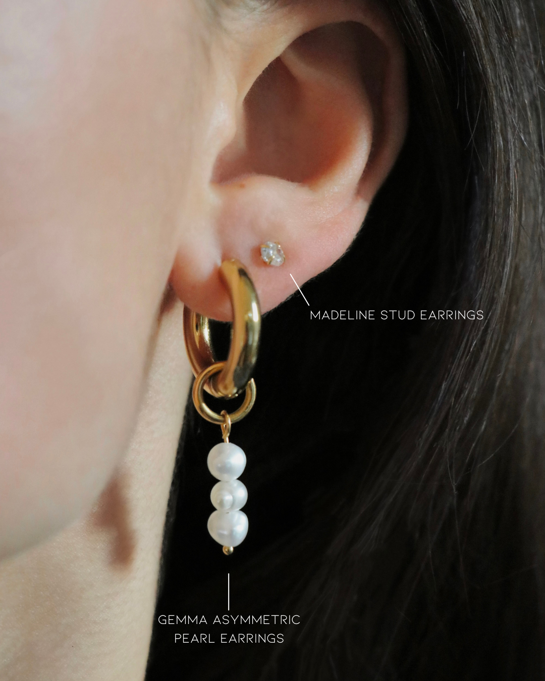 The Gemma Asymmetric Pearl Earrings