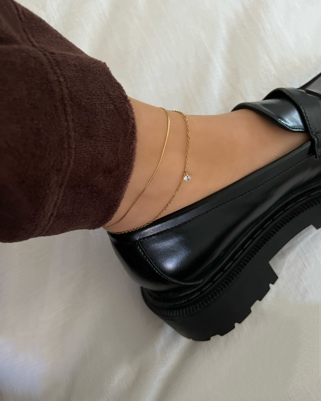 The Stella Double Chain Anklet