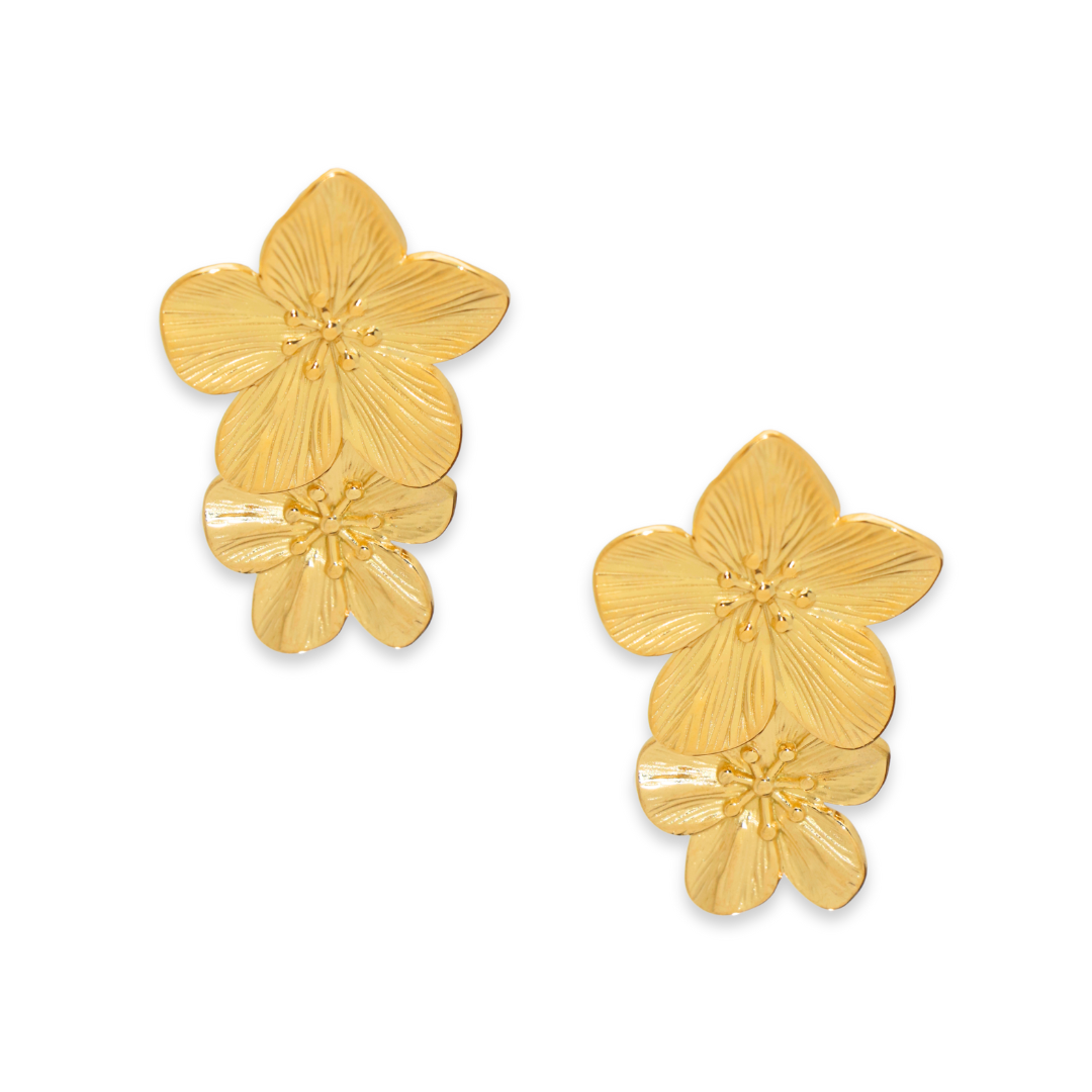 The Cerelia Double Floral Earrings