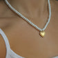 The Priscilla Pearl Heart Necklace