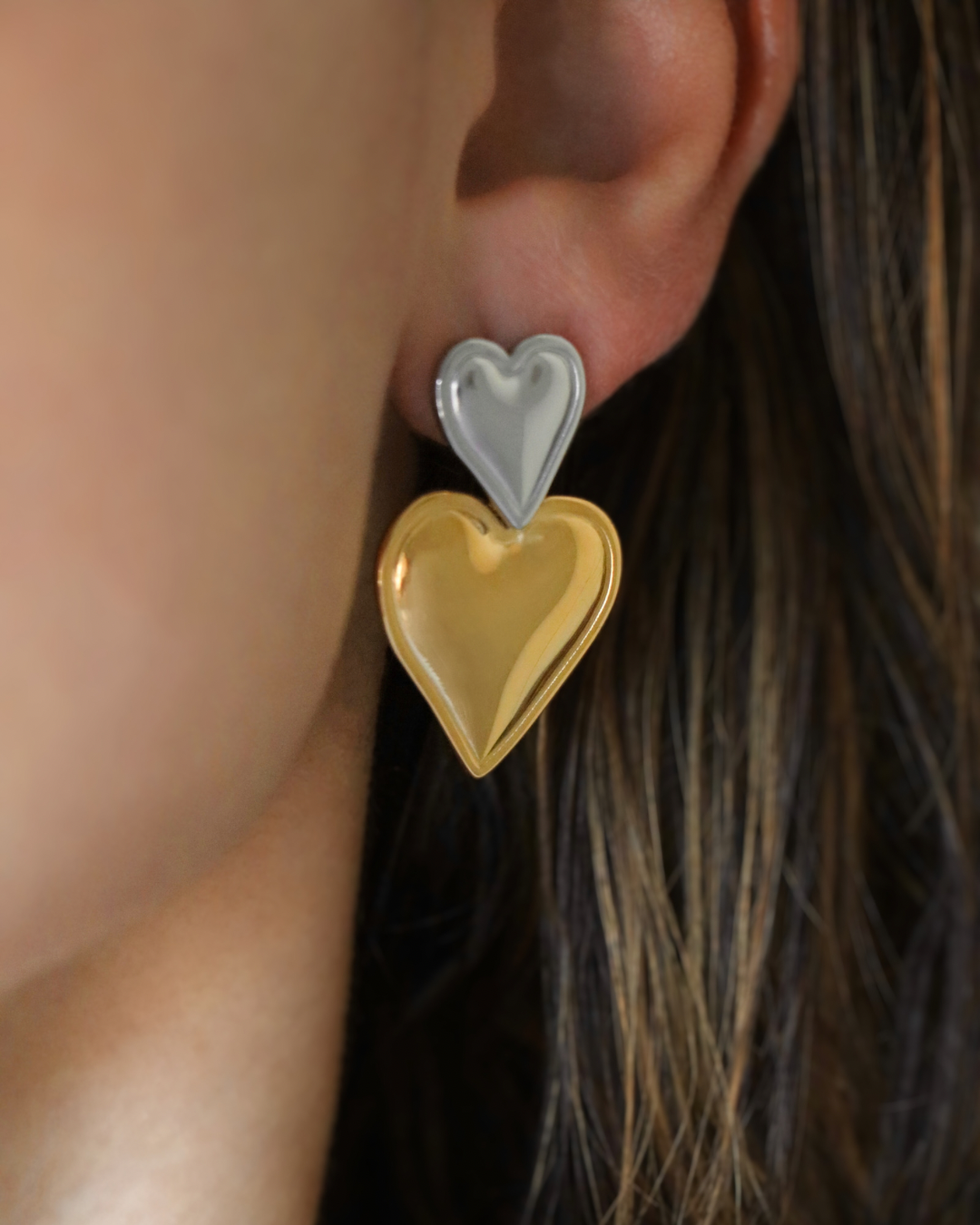 The Olivia Double Heart Earrings