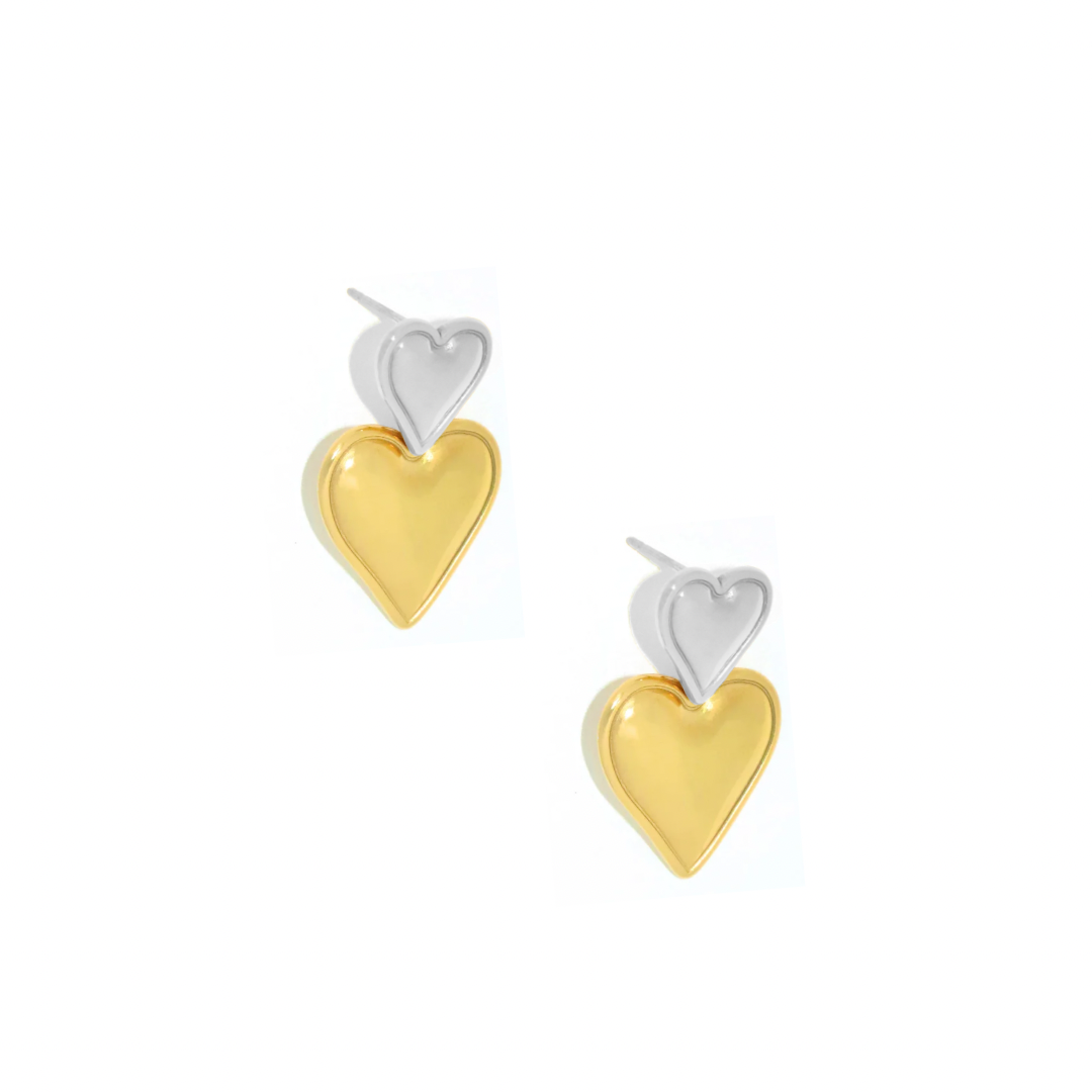 The Olivia Double Heart Earrings