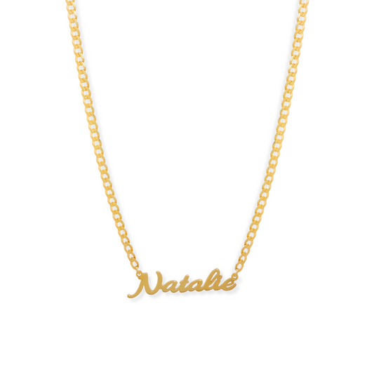 The Natalie Curb Chain Nameplate