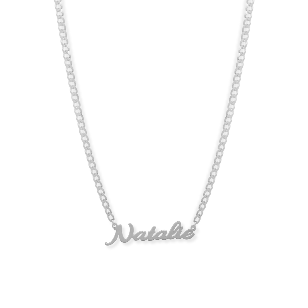 The Natalie Curb Chain Nameplate