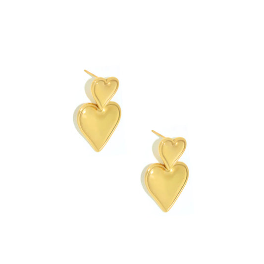 The Olivia Double Heart Earrings