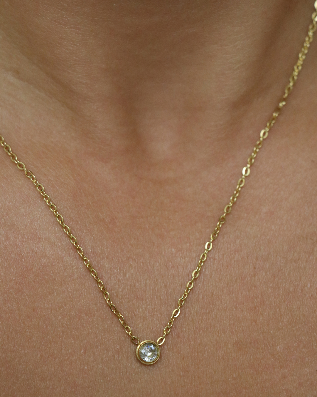 The Elsa Bezel Stone Necklace