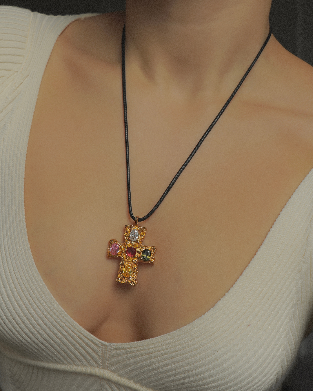 The Eve Stone Cross Necklace