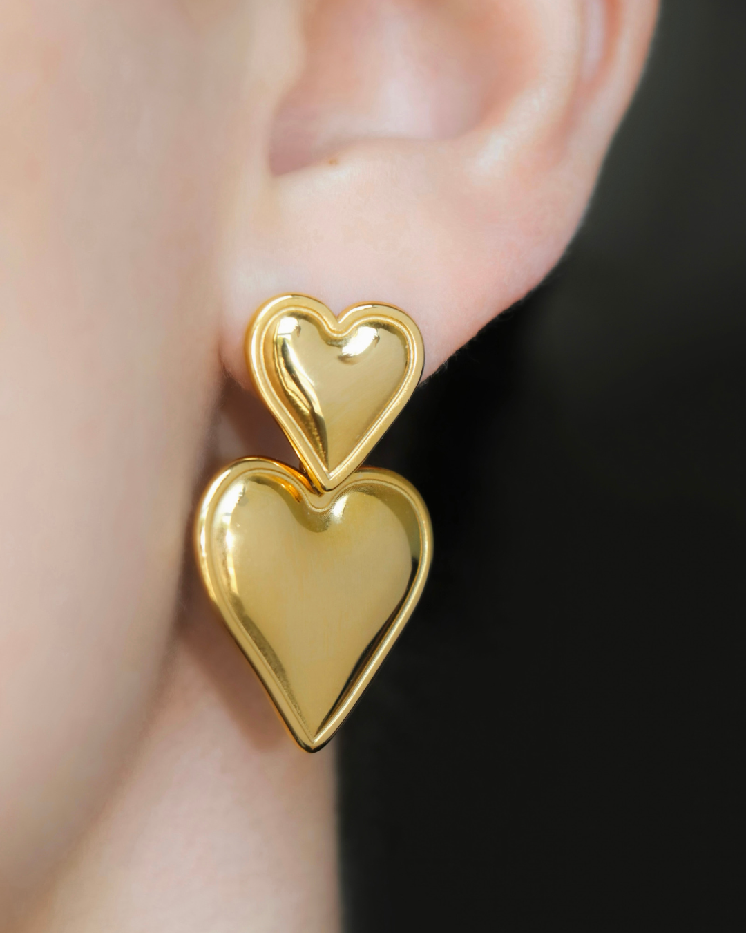 The Olivia Double Heart Earrings