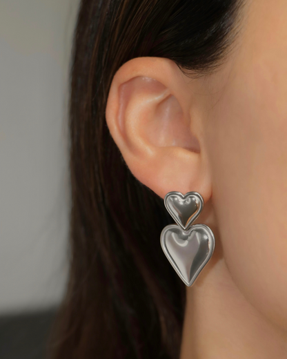 The Olivia Double Heart Earrings
