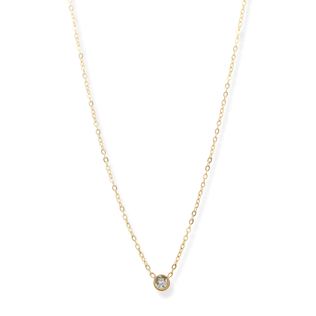 The Elsa Bezel Stone Necklace