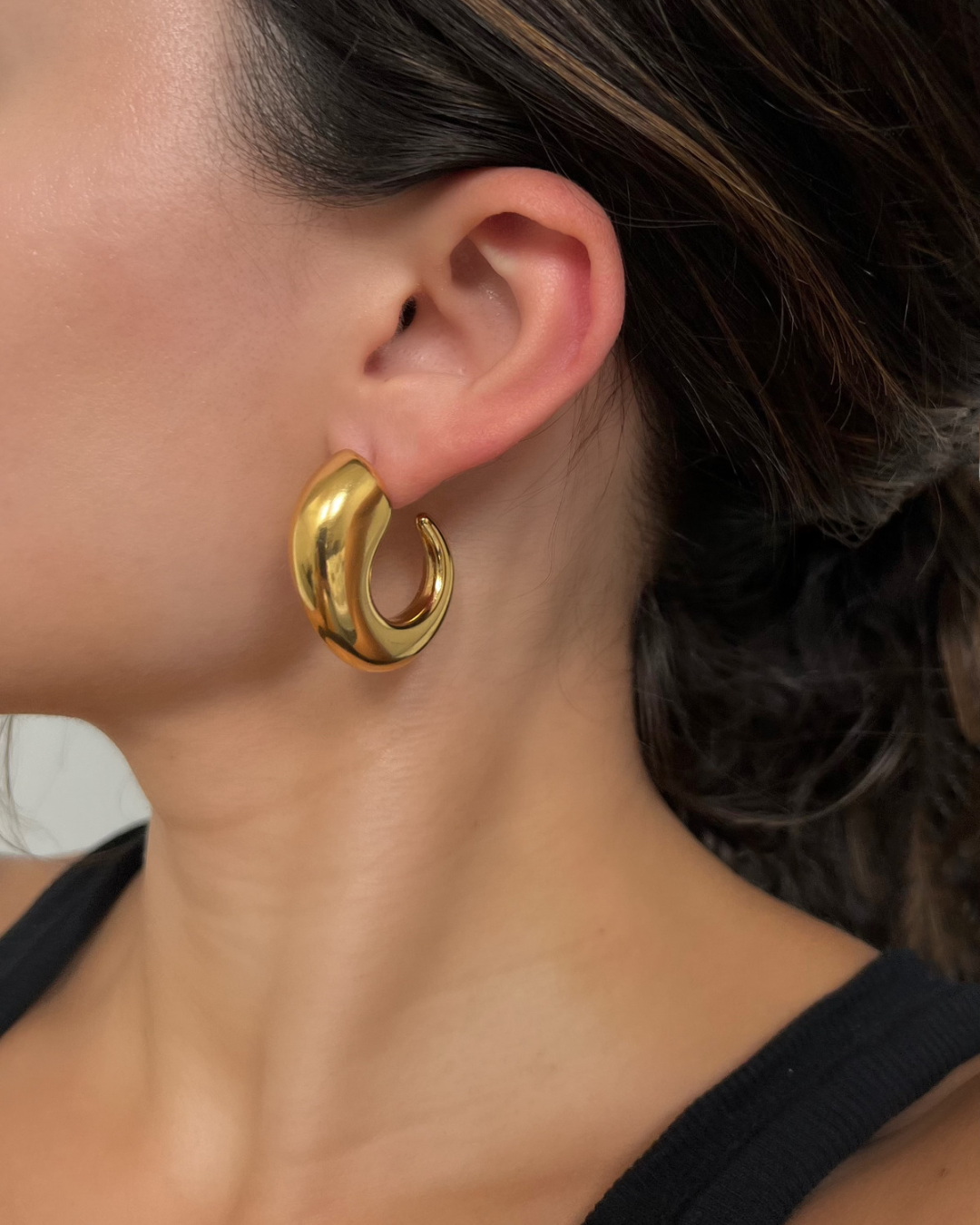 The Nicolette Crescent Hoops