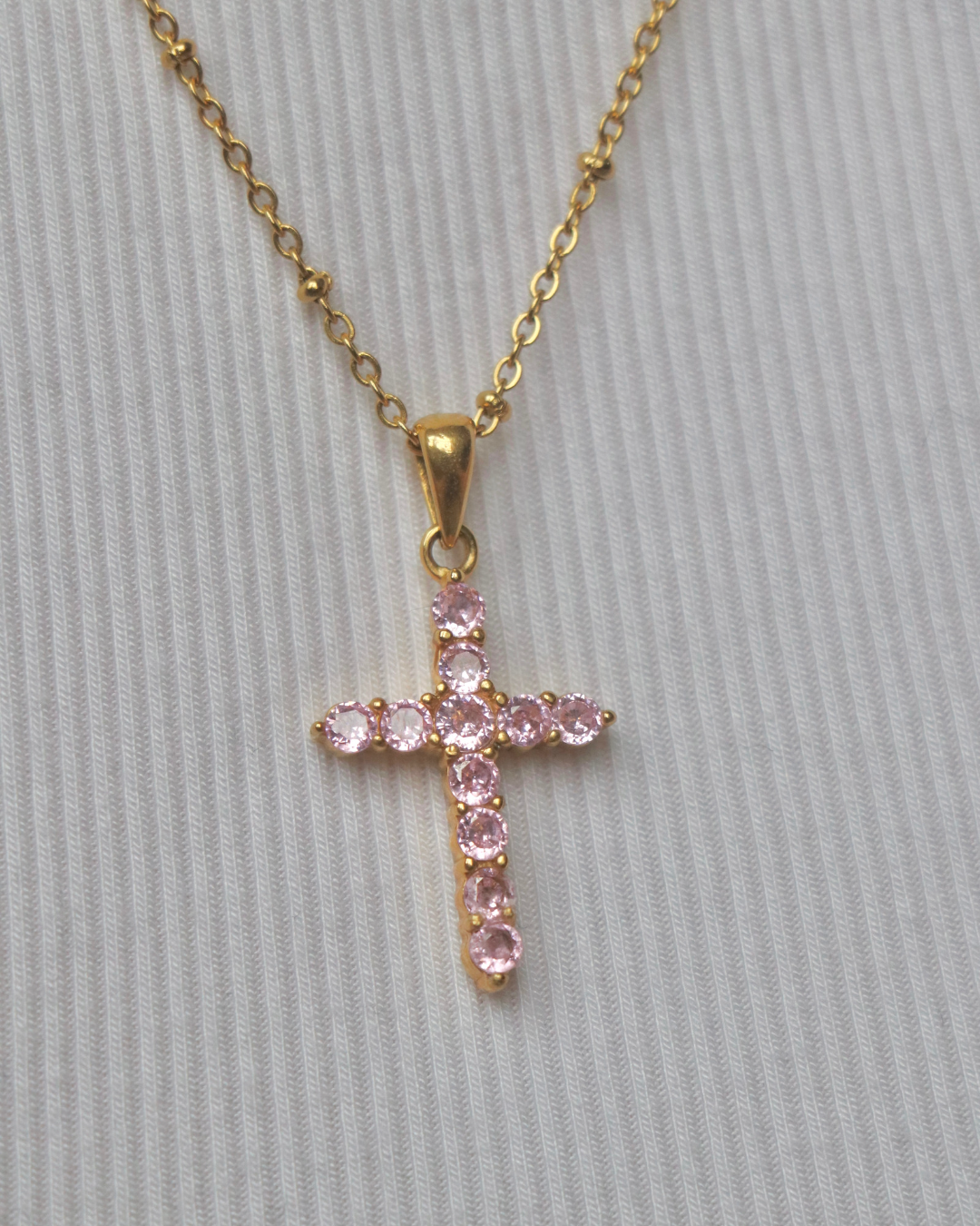 The Pink Cross Necklace