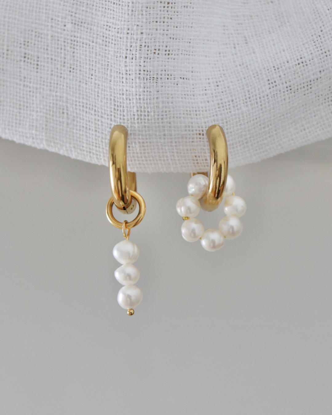 The Gemma Asymmetric Pearl Earrings