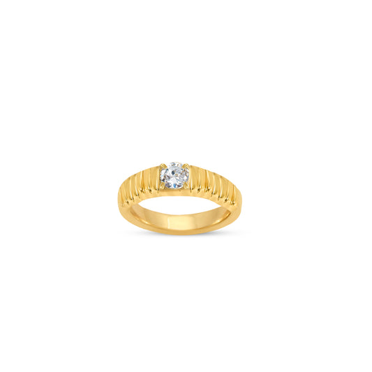 The Aurora Ribbed Ring